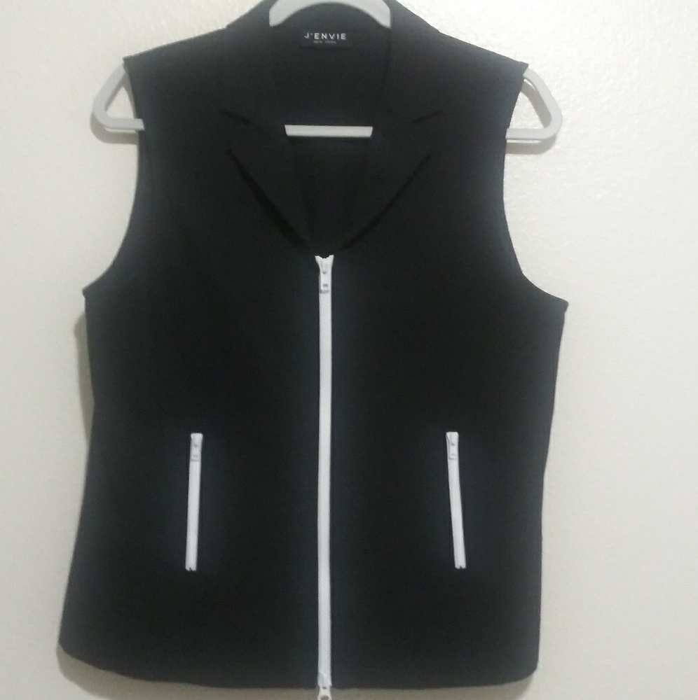 J'envie New York Women's Black Blazer Vest